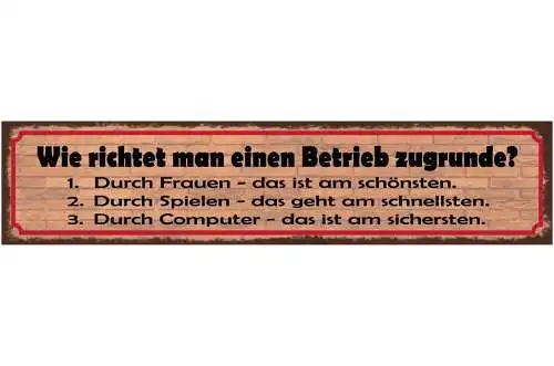 Schild Wie Richtet Man Einen Betrieb Zugrunde? Durch Frauen Spielen Computer