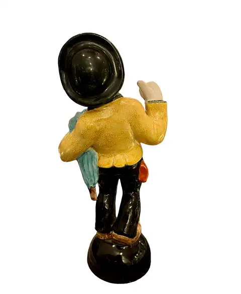 Anzengruber Keramik Wien Der Regenschirmbauer  um 1949   H/B 30x13cm  A02 3