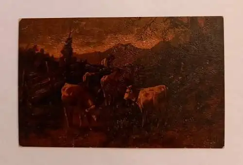 Kühe  mit Senn auf der Alm 600600A gr D