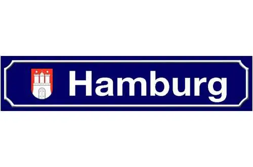 Schild Hamburg Deutschland Bundesland Ort Straße Platz 46 x 10 Blech od. Holz
