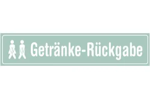Schild Getränke Rückgabe WC Toilette Klo Alkohol Lokal Bar 46 x 10 Blech od.Holz