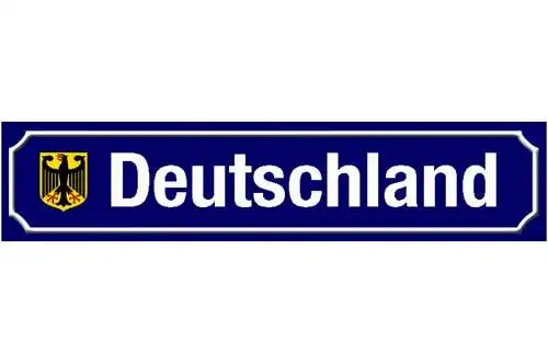 Schild Deutschland Germany Republik Ort Straße Platz 46 x 10 Blech od. Holz