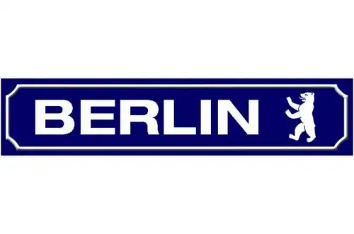 Schild Berlin Haupt Stadt Deutschland Ort Straße Platz 46 x 10 Blech od. Holz