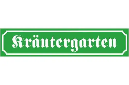 Schild Kräuter Garten Pflanzen Kraut Gewächs Ort Straße 46 x 10 Blech od. Holz