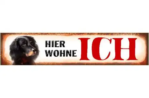 Schild hier wohne ich cocker spaniel hund haus tier liebe 46 x 10 blech od. holz