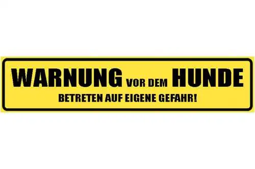 Schild warnung hund betreten eigene gefahr verbot wachhund 46 x 10 blech od.holz