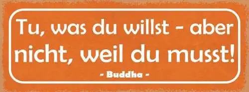Schild tu was du willst aber nicht weil du musst buddha 27x10 blech od.holz