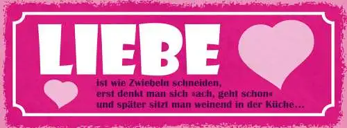 Schild Liebe Ist Wie Zwiebeln Schneiden Denken Geht Schon Dann Weinend In Küche