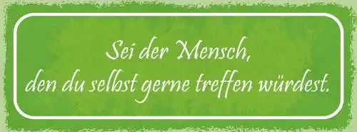 Schild sei der mensch den du selber gerne treffen möchtest 27x10 blech od.holz
