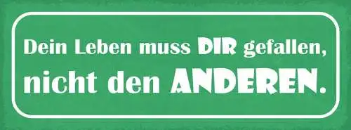 Schild dein leben muss dir gefallen nicht den anderen 27x10 blech od.holz