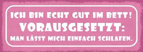 Schild Ich Bin Echt Gut Im Bett Vorausgesetzt Man Lässt Mich Einfach Schlafen