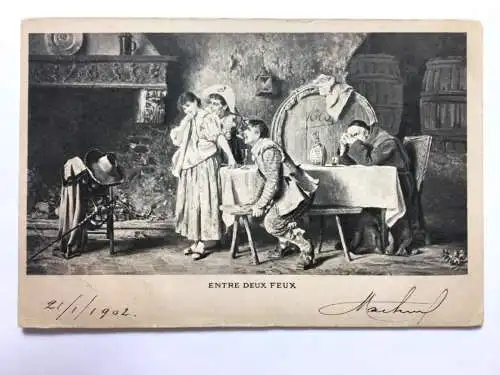 Entre Deux Feux - Zwischen zwei Feuern - Künstlerkarte 110077 TH