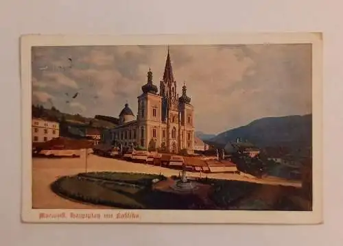 Mariazell Hauptplatz mit Basilika 600627A gr D