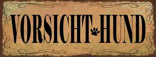 Schild vorsicht hund achtung wachhund haus tier 27x10 blech od.holz