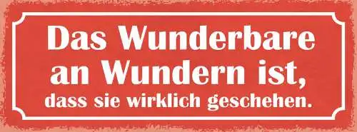 Schild Das Wunderbare An Wundern Ist Das Sie Wirklich Geschehen Wunder 27x10