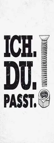 Schild ich du passt liebe beziehung ehe paar freundschaft 27x10 blech od.holz