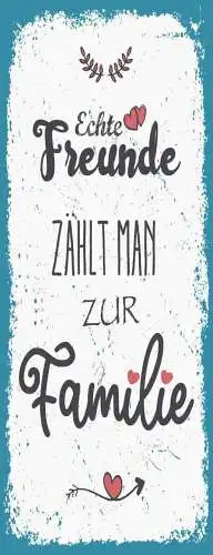 Schild echte freunde zählt man zu familie freundschaft 27x10 blech od.holz