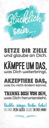 Schild glücklich sein setzte dir ziele glaube an dich kämpfe 27x10 blech od.holz