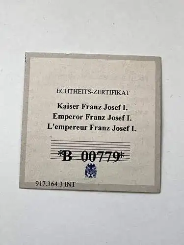Kaiser Franz Josef Cu vergoldet mit 2 Swarowski Steinen Medaille PP R0020