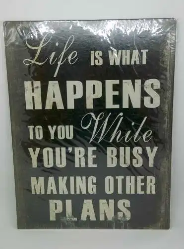 Nostalgie Blechschild "Life is what happens.." 35x26 50242