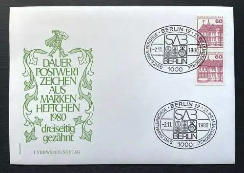 Brief Dauer-Postwertzeichen Sammlerbörse Berlin 1980 ca.16,2x11,3cm 410324