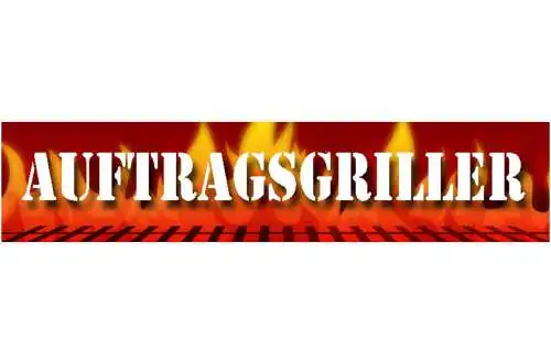 Schild Auftragsgriller Grillen BBQ Grill Fleisch Garten 46 x 10 Blech od. Holz