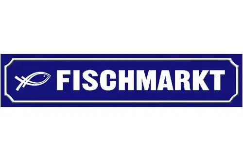 Schild Fisch Markt Stand Verkauf Handel Ort Straße Platz 46 x 10 Blech od. Holz