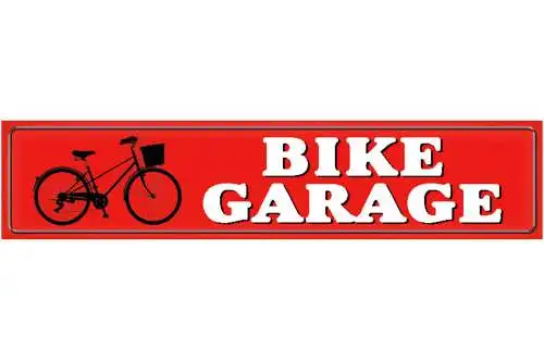 Schild Bike Garage Fahrrad Raum Fahrer Werkstatt Bike 46 x 10 Blech od. Holz