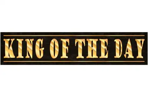 Schild King of the Day König Tag Glück Erfolg Gute Laune 46 x 10 Blech od. Holz