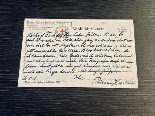 sign Alüschwitz Koreffski Matrose Kaiserliche Marine Sachsen Rotes Kreuz 8400 J