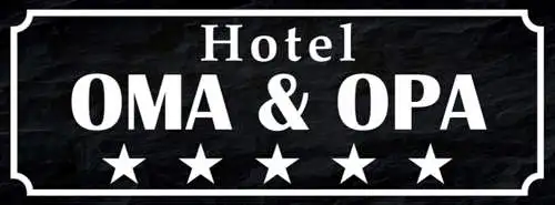 Schild Hotel Oma & Opa Großeltern Großmutter Großvater 27 x 10 Blech od. Holz