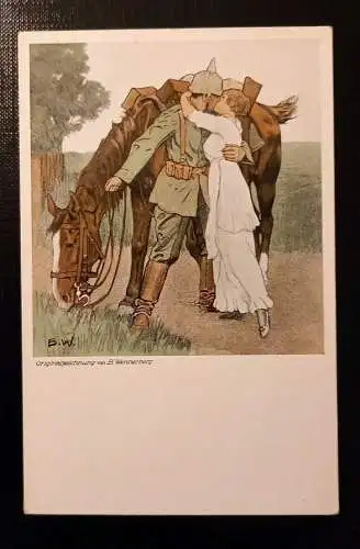 Wahlfahrts Ausschuß Pferd Mit Soldat Und Frau Kuss Wennerberg Gr 8411 Shop