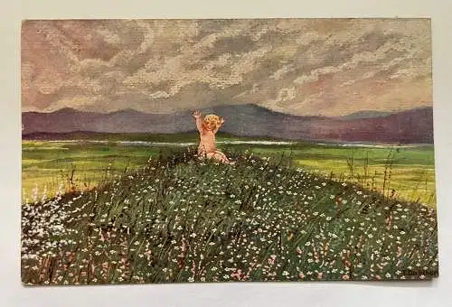 Mein Ist Die Welt! Kind Baby Blumen Wiese Natur Malerei Deutschland 650475 K TH