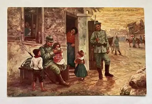 Deutsche "Barbaren" Krieg Soldaten Rotes Kreuz Kriegsfürsorgeamt 650129 K TH