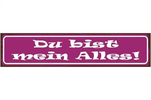 Schild Du Bist Mein Alles Liebe Beziehung Ehe Mann Frau 46 x 10 Blech od. Holz