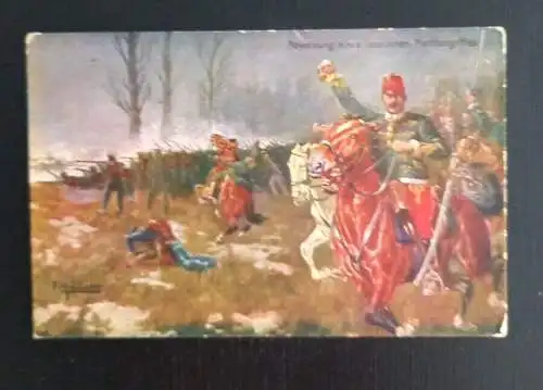 Ansichtskarte Abweichung Eines Russischen Nachtangriffes Kavallerie I WK 2113 G