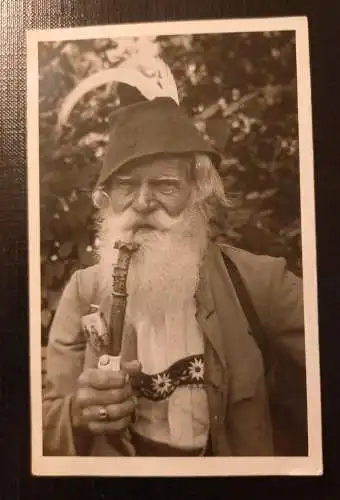 Leo Stainer Innsbruck Porträt Pfeife Tracht Gr 1164 H