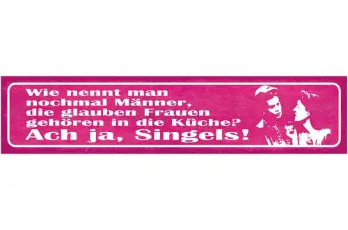 Schild Wie Nennt Man Männer Die Glauben Frauen Gehören In Die Küche Singles