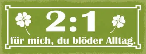 Schild 2:1 Für Mich Du Blöder Alltag Leben Arbeit Freizeit 27x10 Blech od.Holz