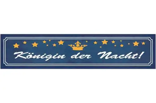 Schild Königin Der Nacht Party Girl Krone Frau Ausgehen 46 x 10 Blech od. Holz