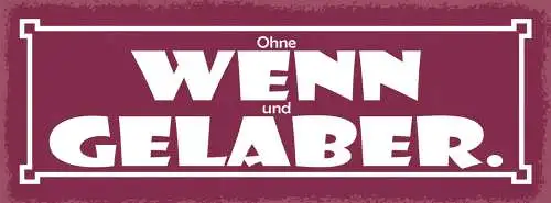 Schild Ohne Wenn & Aber Standpunkt Entscheidung Bedenken 27x10 Blech od.Holz