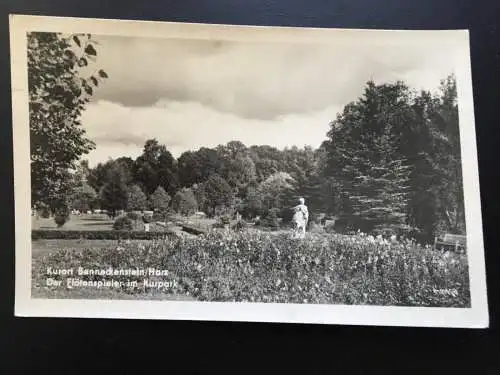 Kurort Benneckenstein - Harz - Der Flötenspieler im Kurpark - Statue 924 TH
