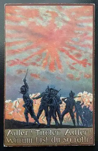 Tirol Roter Adler Wappen Soldaten Uniform Gewehr Gebirge Militär Krieg 410057