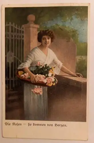 Künstlerkarte Die Rosen Blumen 500127A gr D