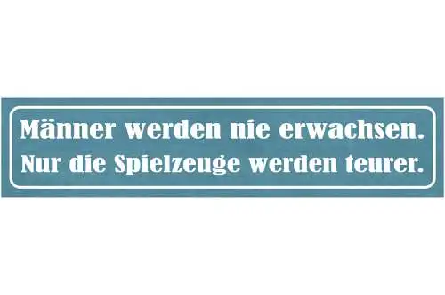Schild Männer Werden Nie Erwachsen Nur Die Spielzeuge Werden Teurer 46 x 10