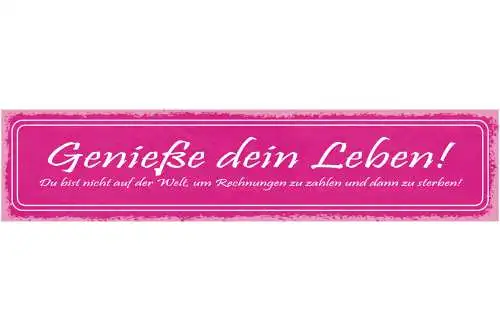 Schild Genieße Dein Leben Bist Nicht Auf Der Welt Rechnung Zu Bezahlen Sterben