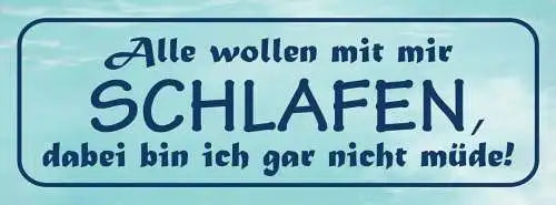 Schild Alle Wollen Mit Mir Schlafen Derweil Bin Ich Gar Nicht Müde 27x10
