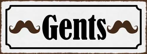 Schild Gents Herren Männer Umkleide Raum WC Toilette Klo 27x10 Blech od.Holz