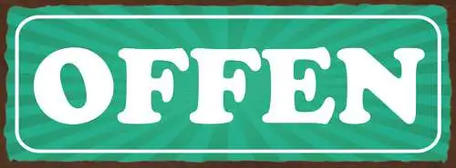 Schild Offen Geöffnet Geschäft Laden Lokal Bar Open 27x10 Blech od.Holz