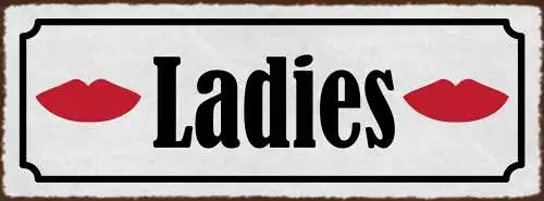 Schild Ladies Damen Frauen Umkleide Raum WC Toilette Klo 27x10 Blech od.Holz